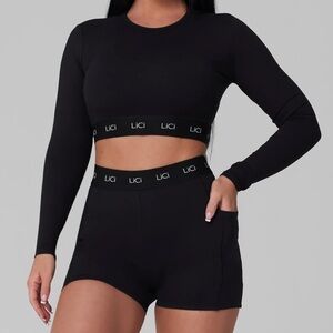 Lici Fit | Long Sleeve Crop Top and Shorts Active Set